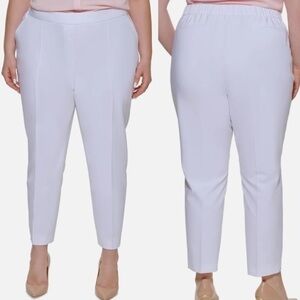 Calvin Klein Plus Womens Elastic Back High Rise Dress Pants
